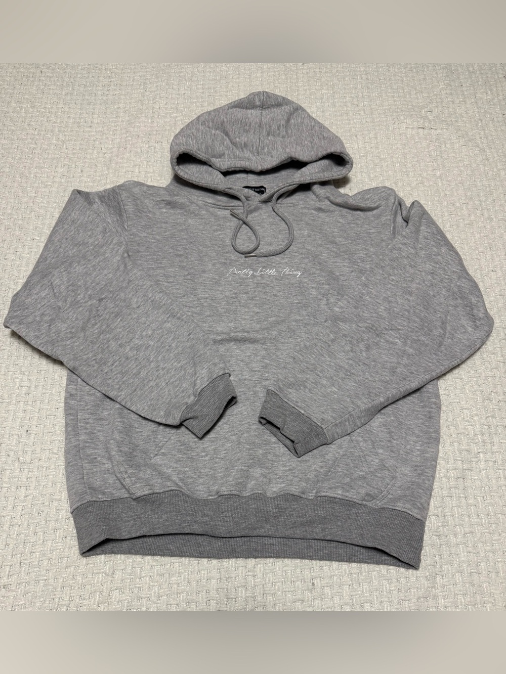 Pretty Little Thing gray hoodie, women’s small.  Excellent condition!